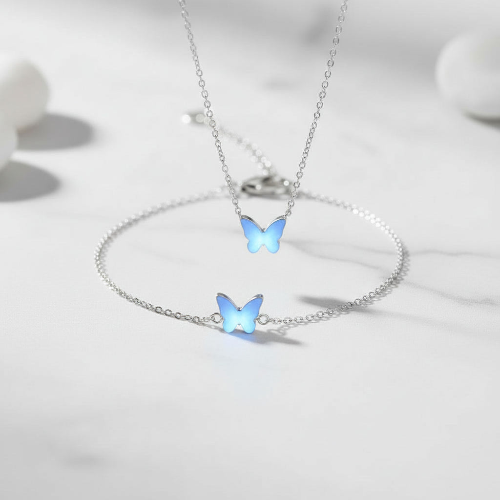 Collar Inteligente Luminoso de Mariposa Azul