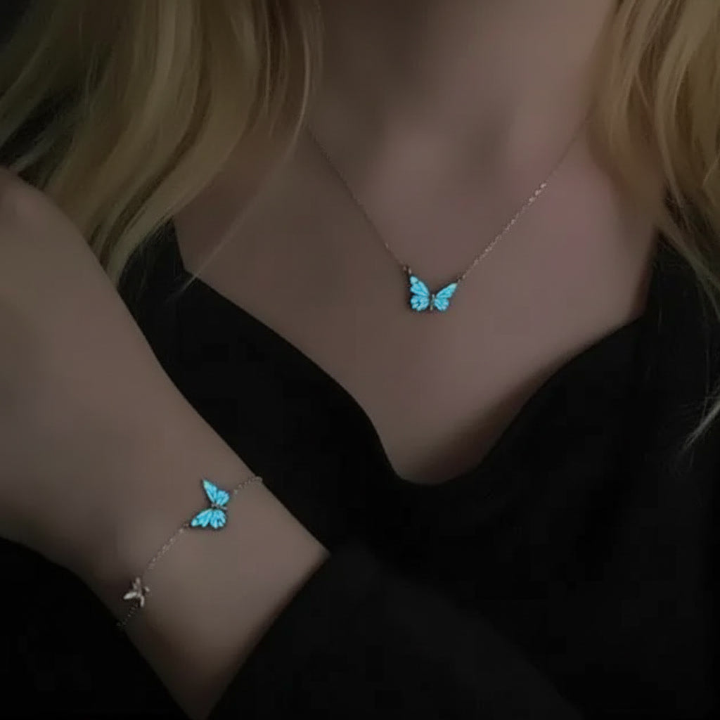 Collar Inteligente Luminoso de Mariposa Azul